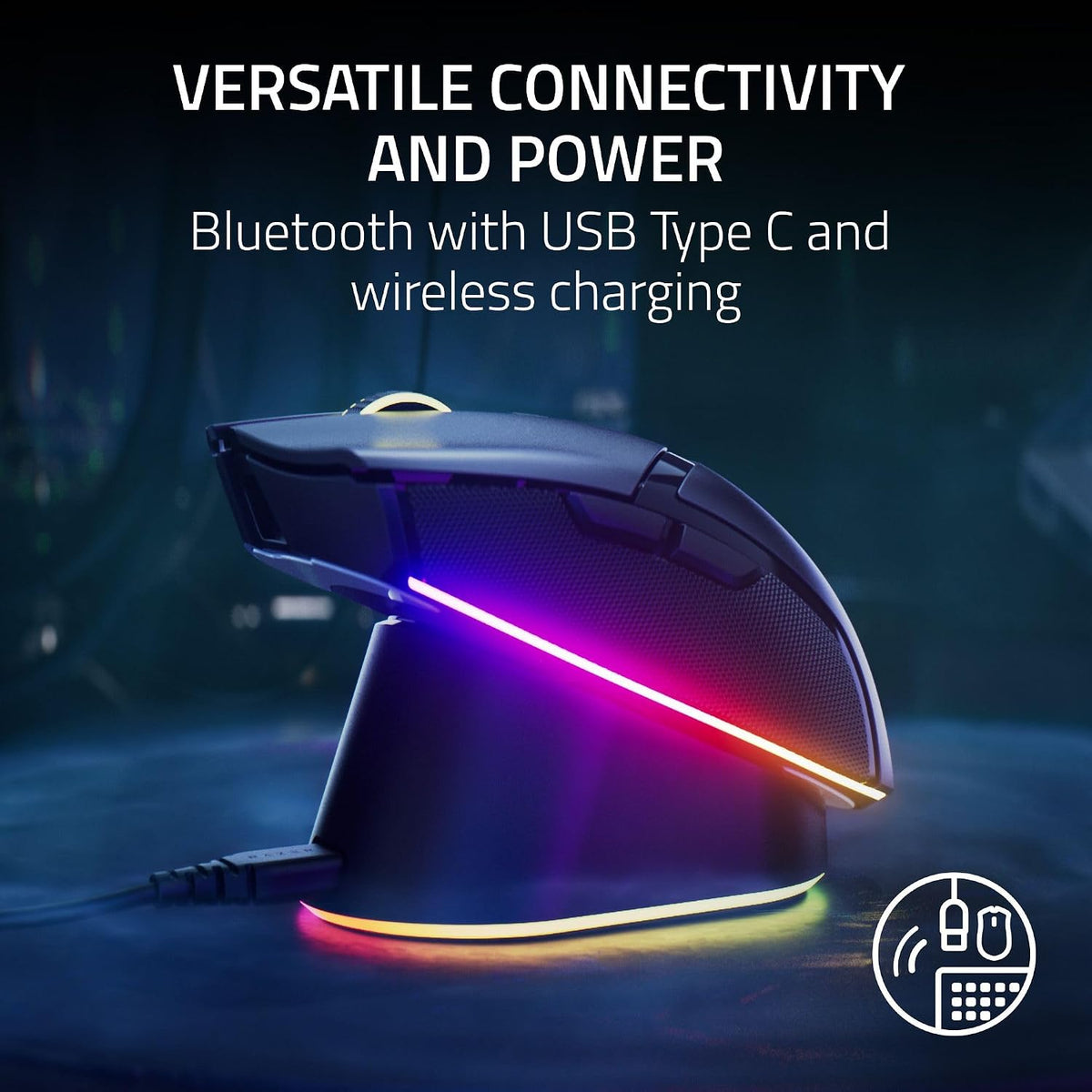Razer Cobra Pro Wireless Gaming Mouse, 2.4Ghz, BT, USB-C, White