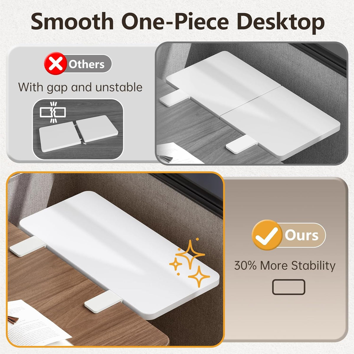 3 in 1 Clamp-on Desk Extender Shelf, 15.7×7.5 Inch, White