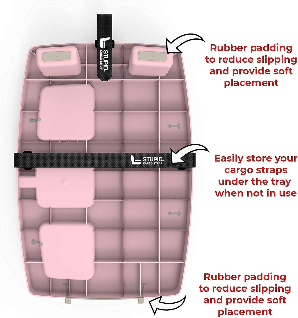 Stupid Car Tray - Car Desk for Laptop, Passenger Seat Food Tray - Pink