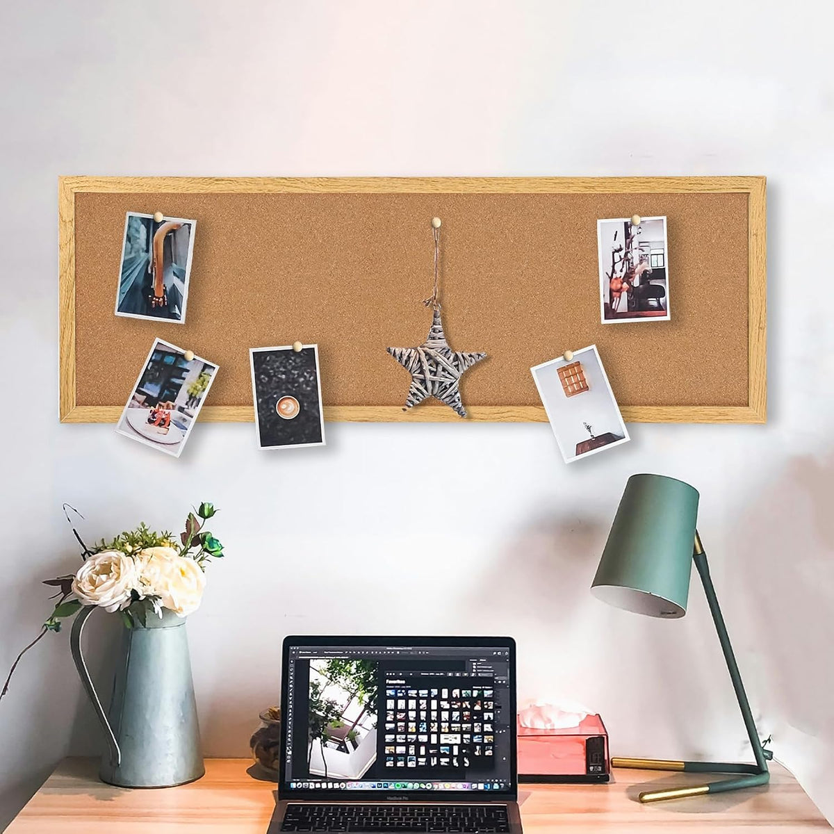 Cork Board Bulletin Board,Large Corkboard for Walls,11.8" x 35.4",B...