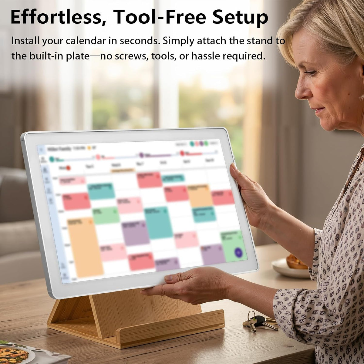 Digital Calendar Stand Compatible with Skylight Calendar 15Inch/Max 27 Inch