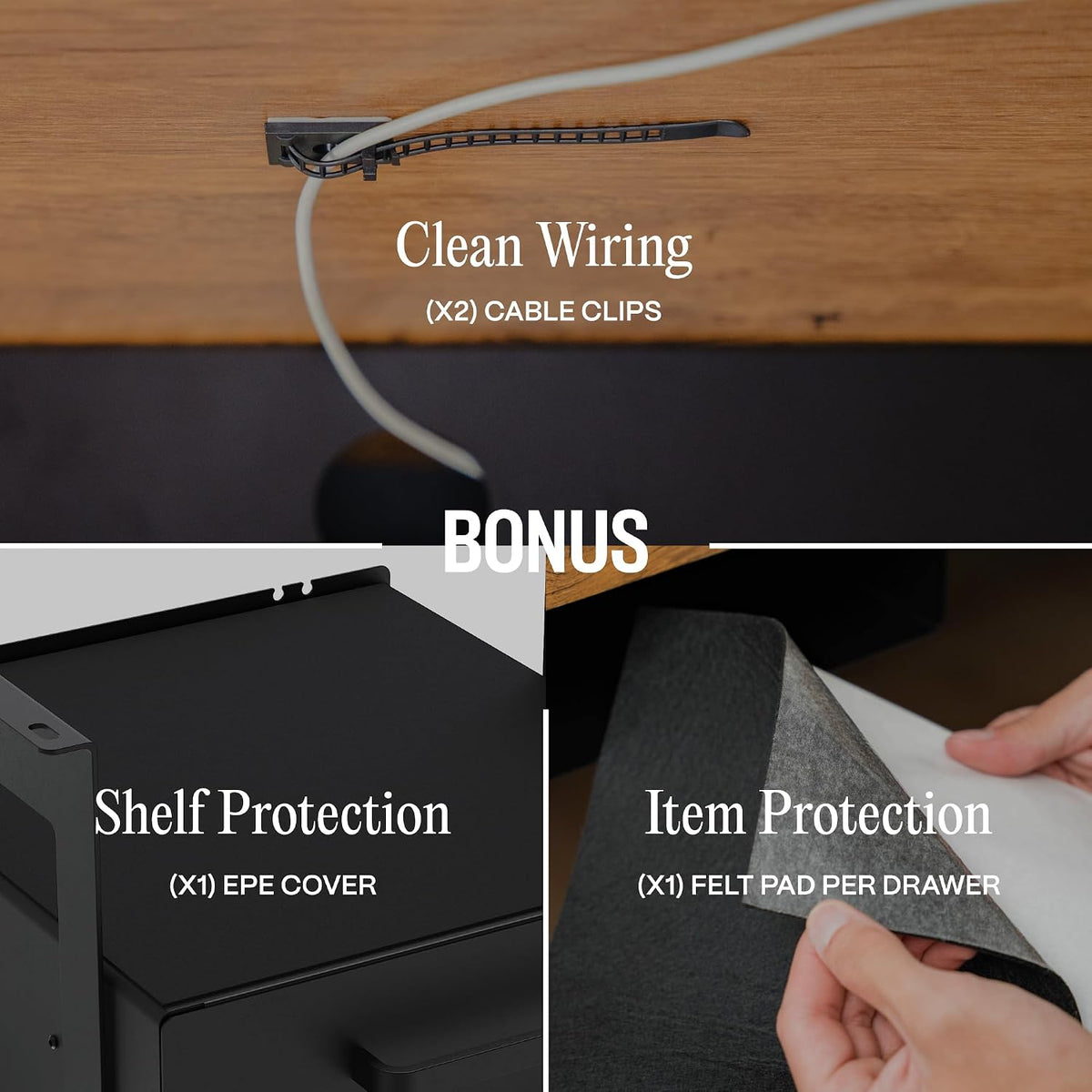 Under Desk Drawer Slide-Out – Lockable Metal Storage Drawer with Cable Manage...