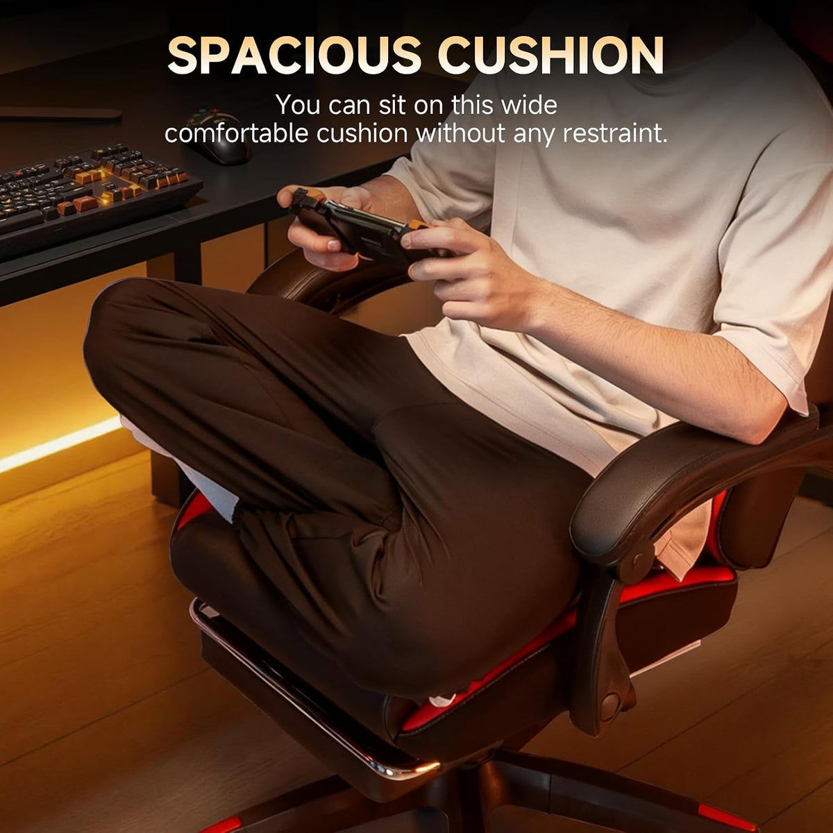 GTPLAYER Gaming Chair, High Back Leather Computer Gaming Chair with Footrest,...