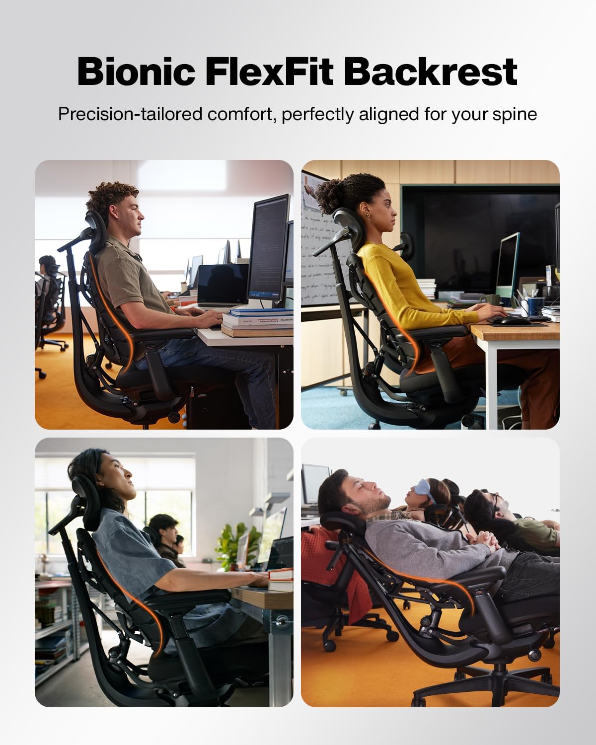 LiberNovo Omni SE Dynamic Ergonomic Office Chair, Manual Lumbar, 45cm