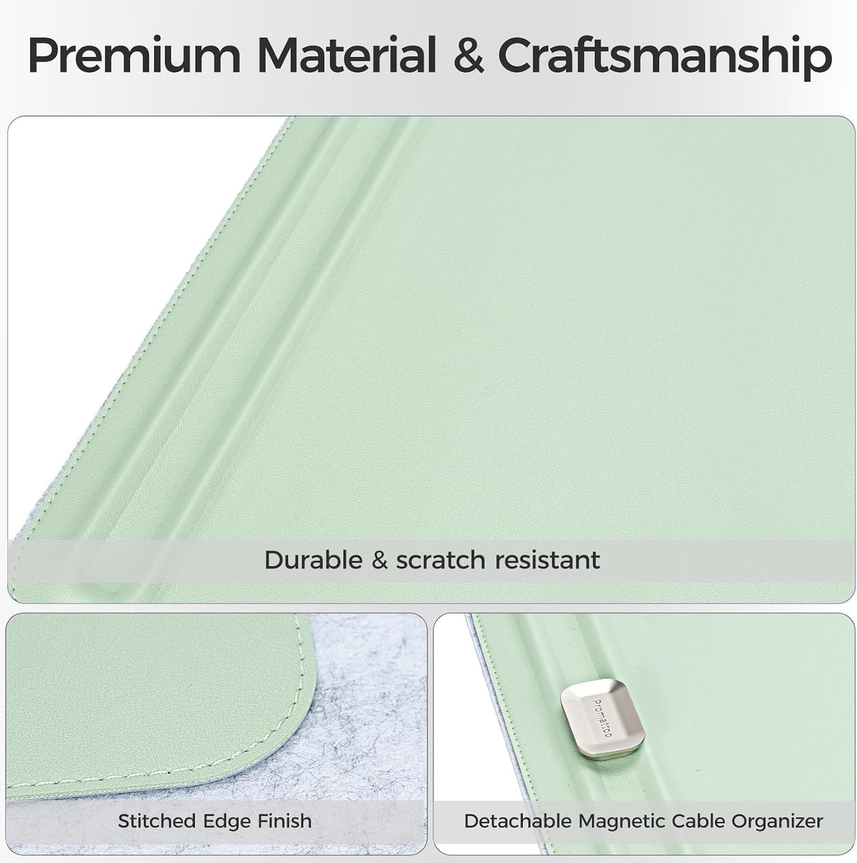 Premium Double-Sided Faux Leather Desk Pad – Non-Slip, Waterproof, with Magne...