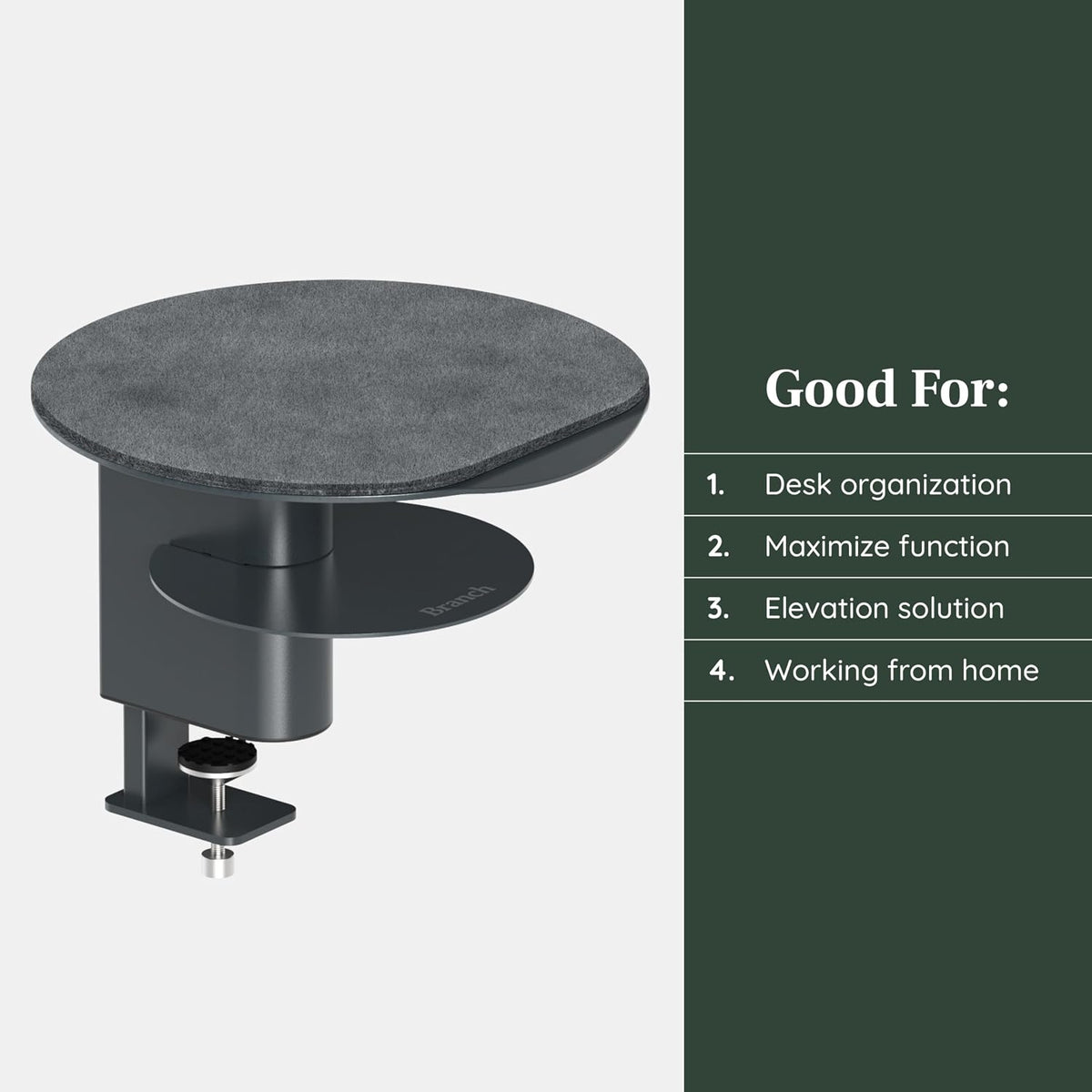 Branch Desk Perch, Elevated Desk Clamp Shelf for Monitors