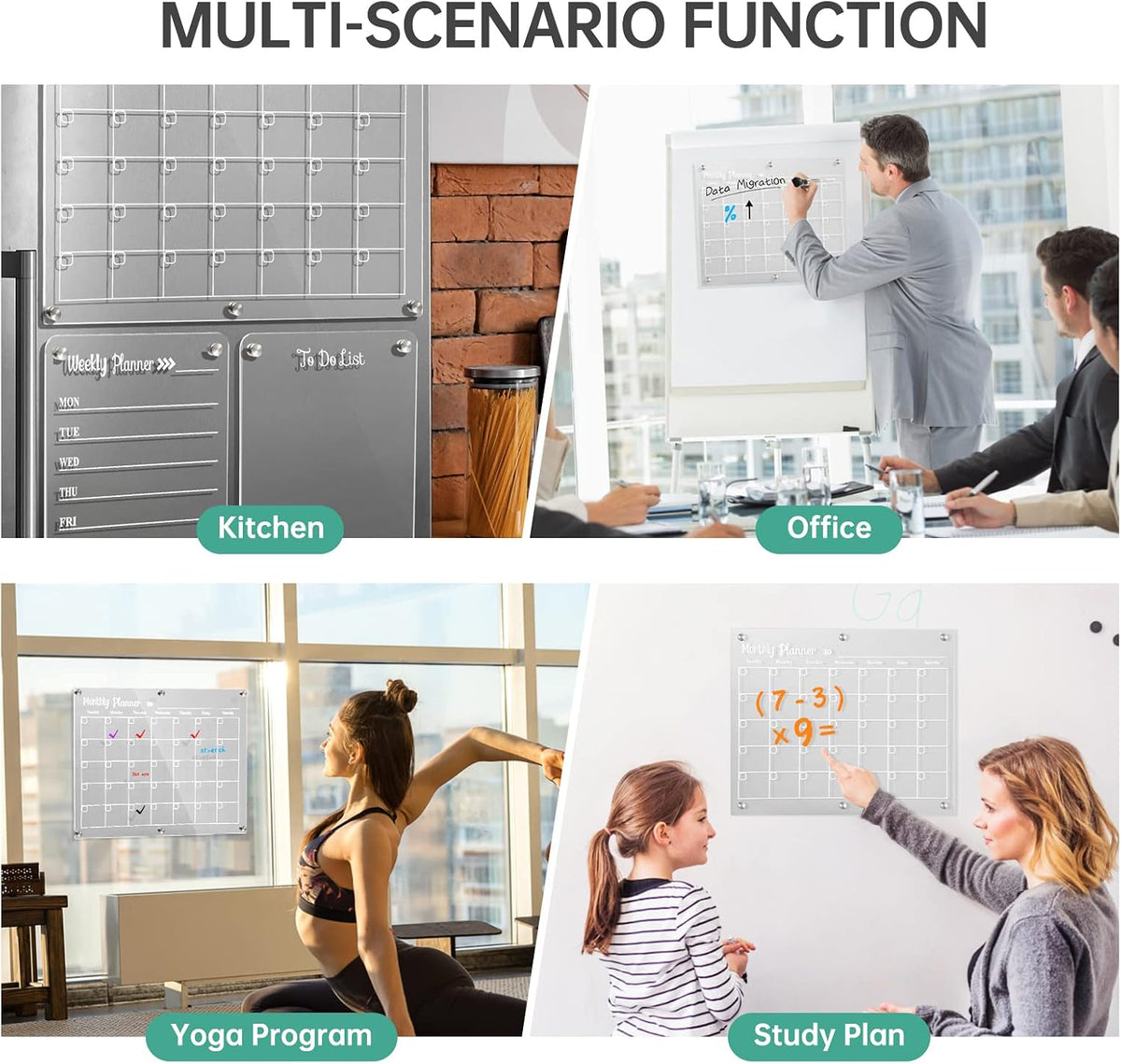 Magnetic Acrylic Fridge Calendar Dry Erase Planner