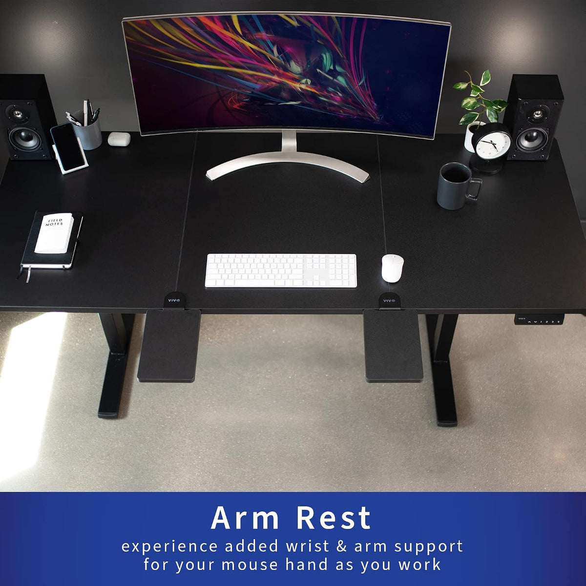 VIVO Black Clamp-on 6 x 9 inch Desk Extender, DESK-EXT09