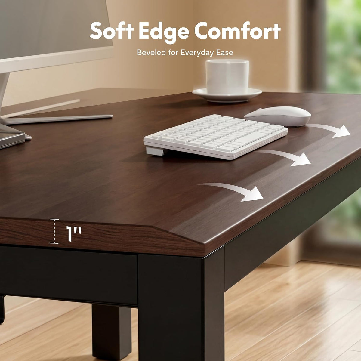FLEXISPOT 4-Leg Standing Desk, A Complete Workplace System, Walnut