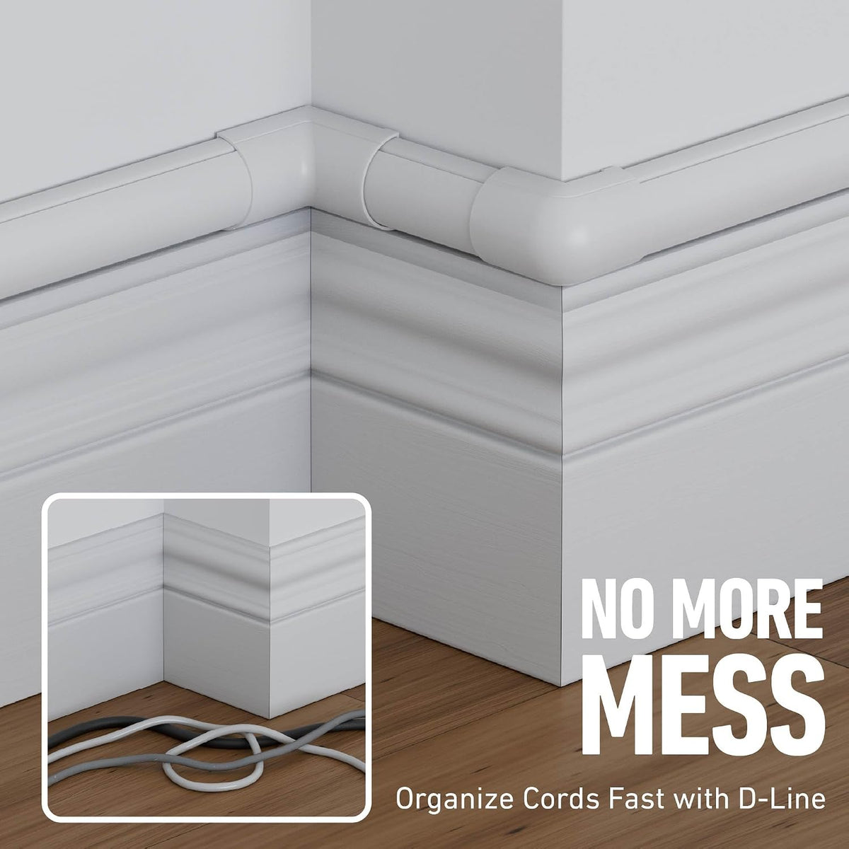 D-Line 13.12ft Cord Hider Kit, Patented Cable Cover, Hide Wires on Wall, Chan...