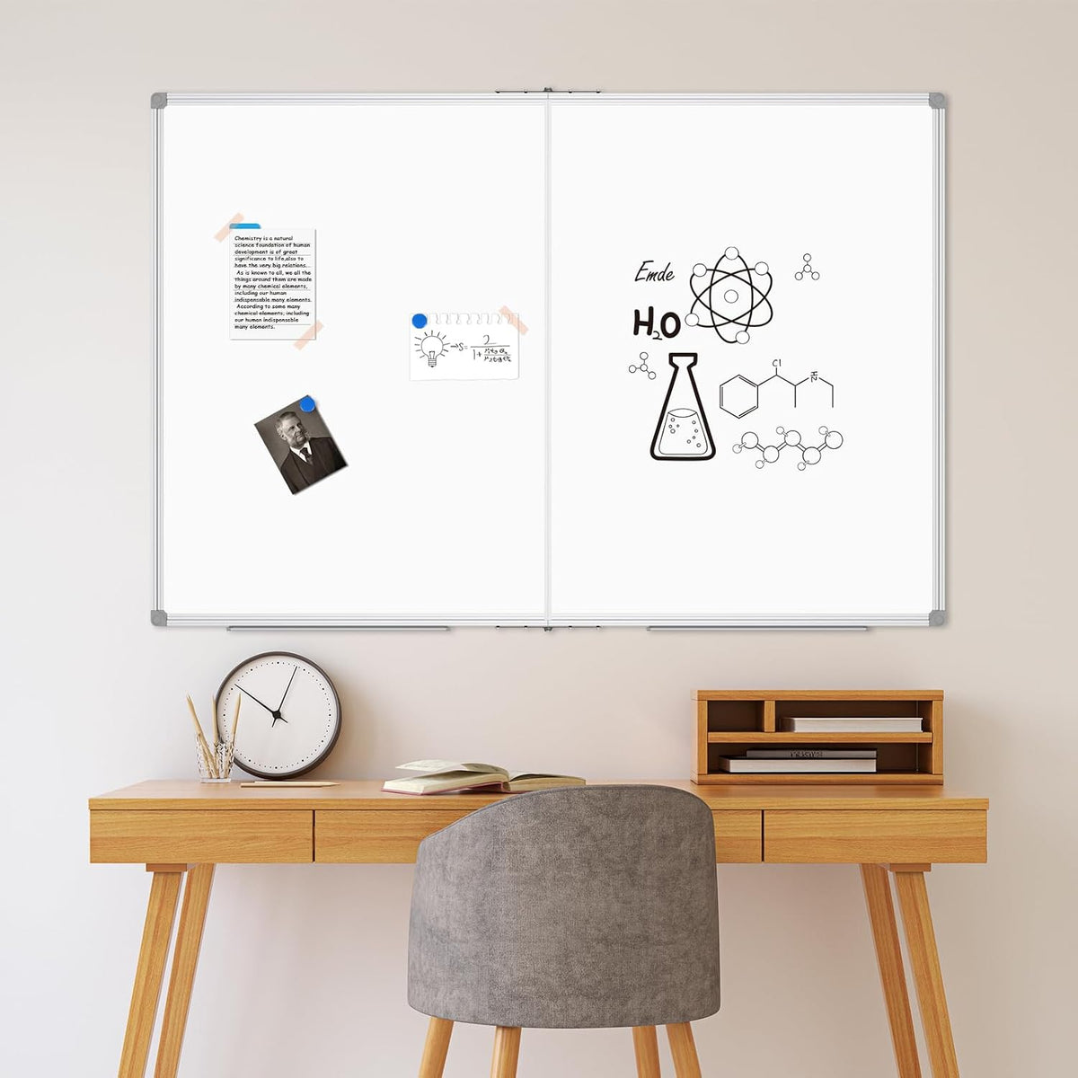 Lockways Magnetic Dry Erase Board 48" x 36", Foldable Whiteboard