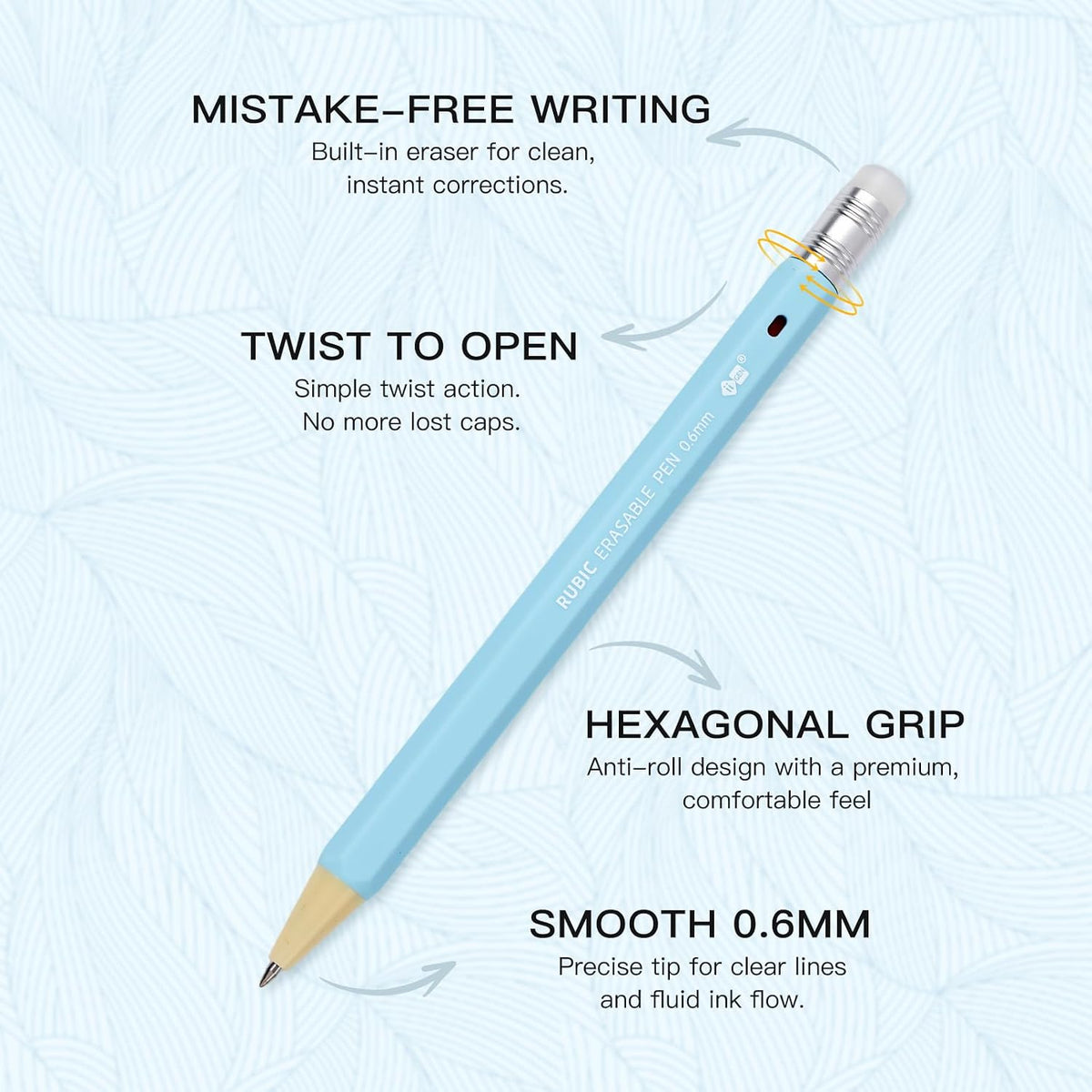 RUBIC 0.6mm Erasable Pens 36 Assorted Colors, School & Planner
