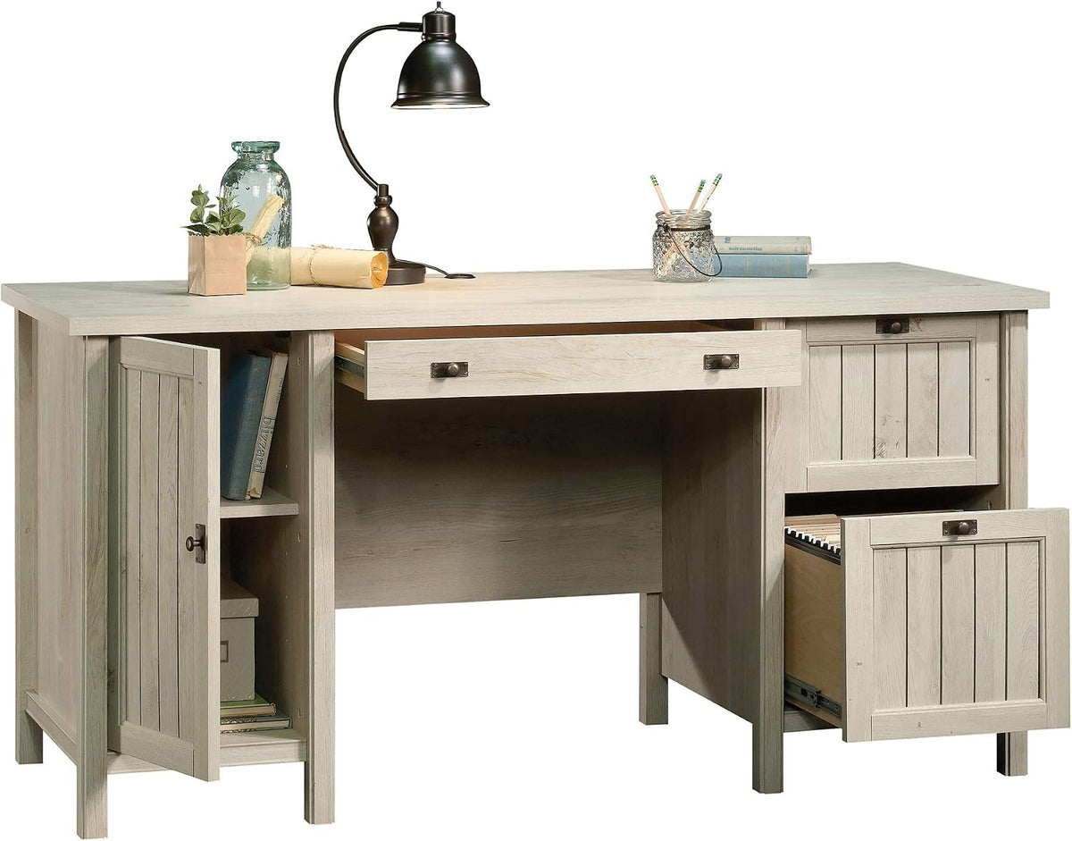 Sauder Costa Computer Desk with Storage Drawers, Home Office Desk, in Chalked...