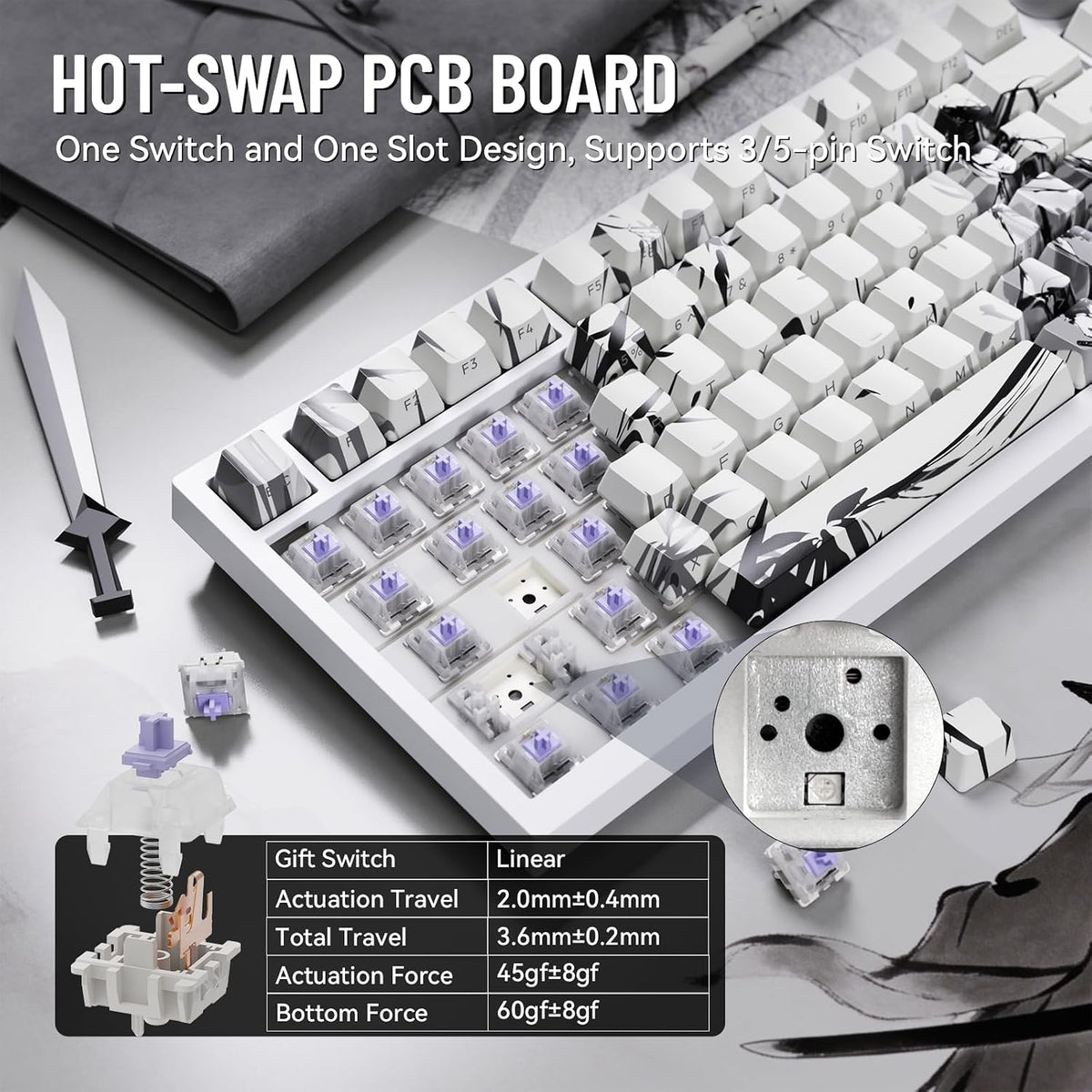 ATTACK SHARK X820ULTRA Wireless Gaming Mechanical Keyboard with TFT Smart Dis...