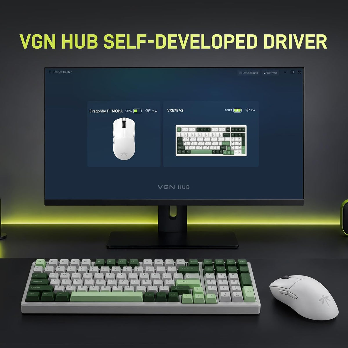 VGN Dragonfly F1 MOBA Wireless Gaming Mouse, 55g Ultralight, PAW3395 26K DPI ...