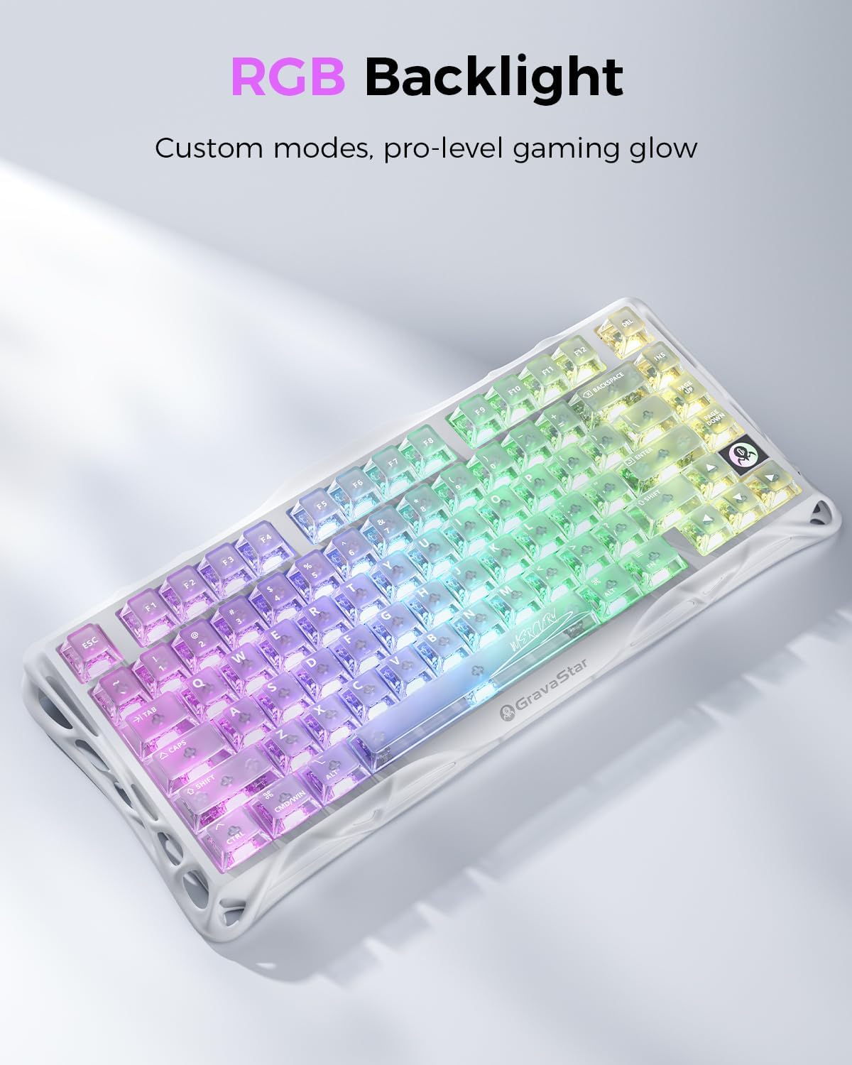 GravaStar Mercury K1 Lite 75% Wireless Mechanical Gaming Keyboard RGB