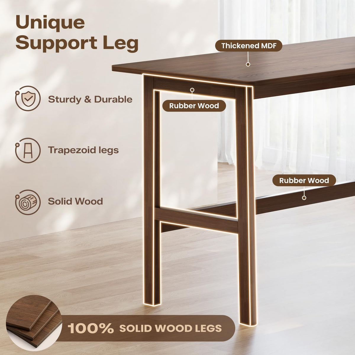 NELYE 63" Reversible L Shaped Desk with Shelf for Home Office, Walnut