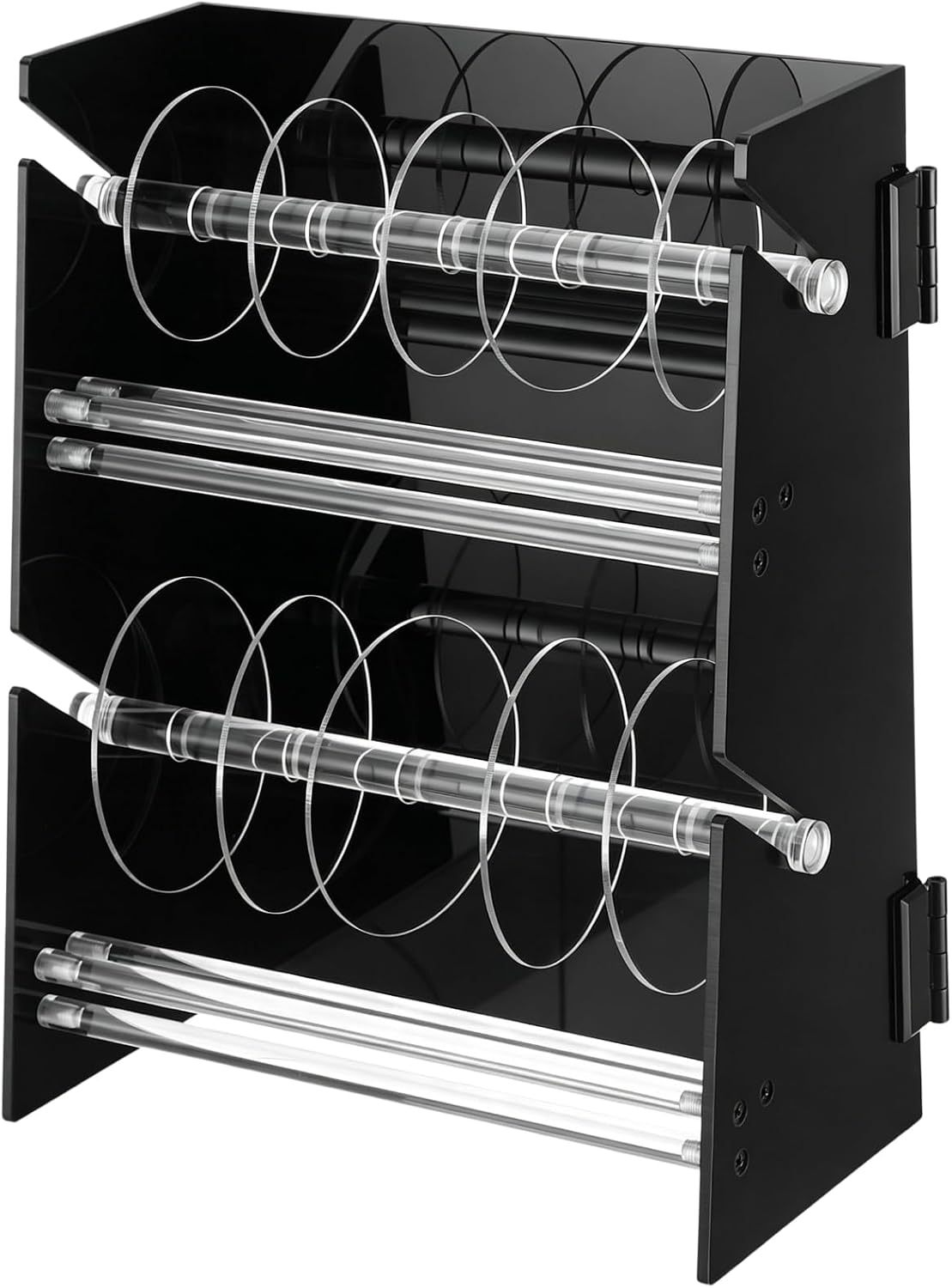 Sticker Dispenser,2-Layer Acrylic Sticker Roll Holder with 12 Sticker Rolls,S...