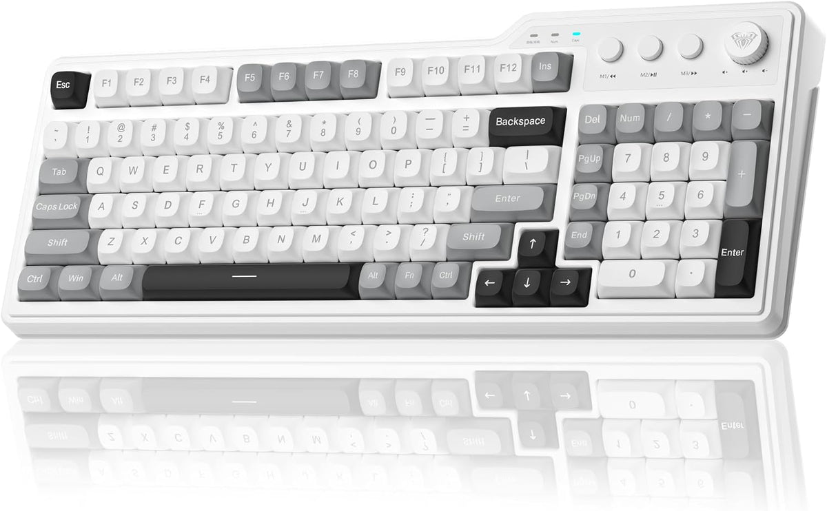 Aula F3099 Wireless Gaming Computer Keyboard with Number Pad & Knob