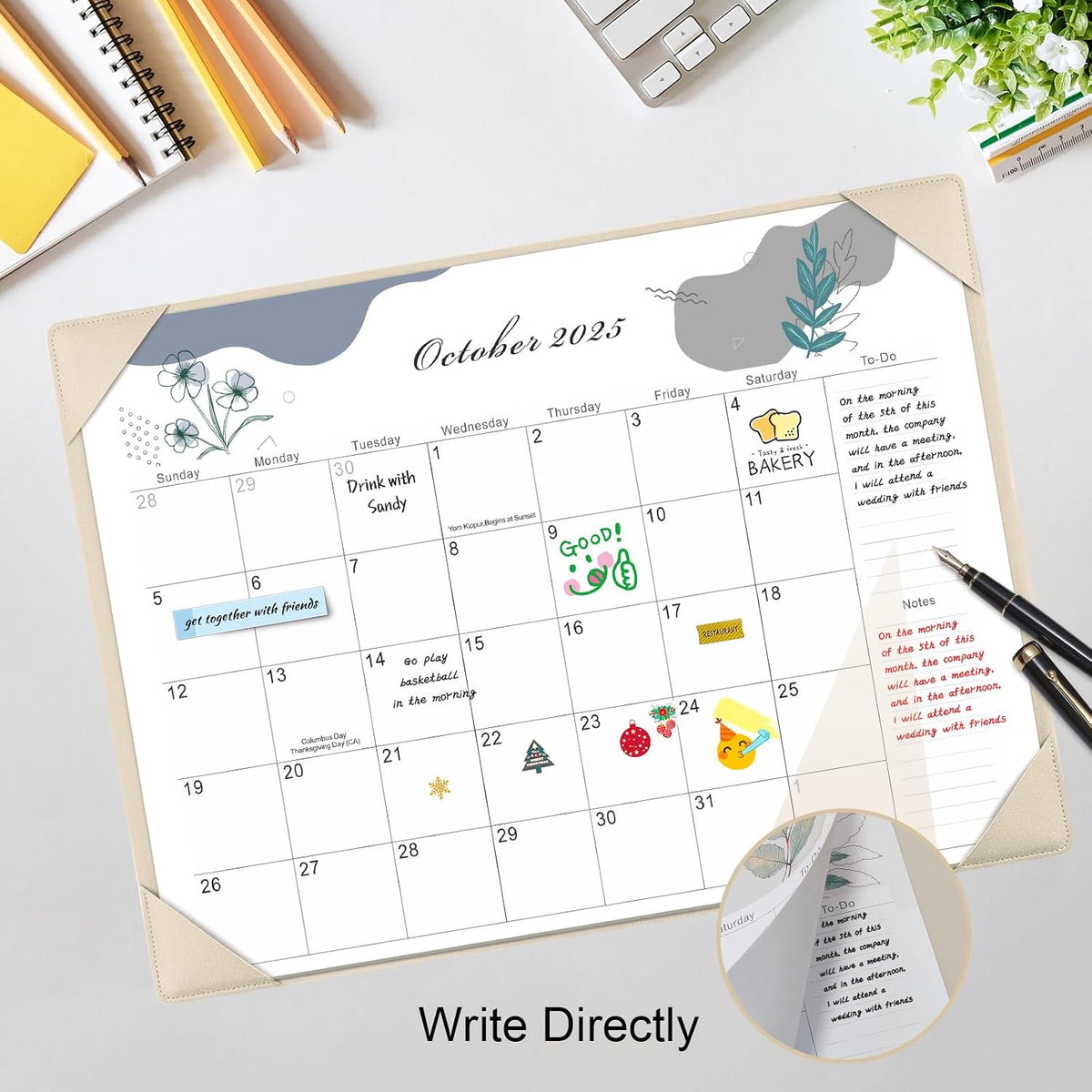 Desk Calendar 2026-2027 with Desktop Mat,22x17'' Large Desktop Pad Ca...