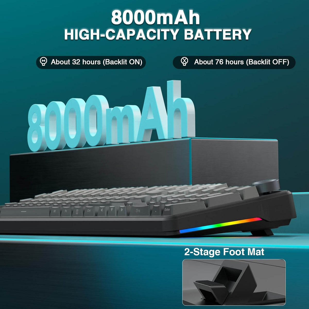 AULA F108 PRO - Wireless Mechanical Keyboard with Screen & Knob,Full Size...