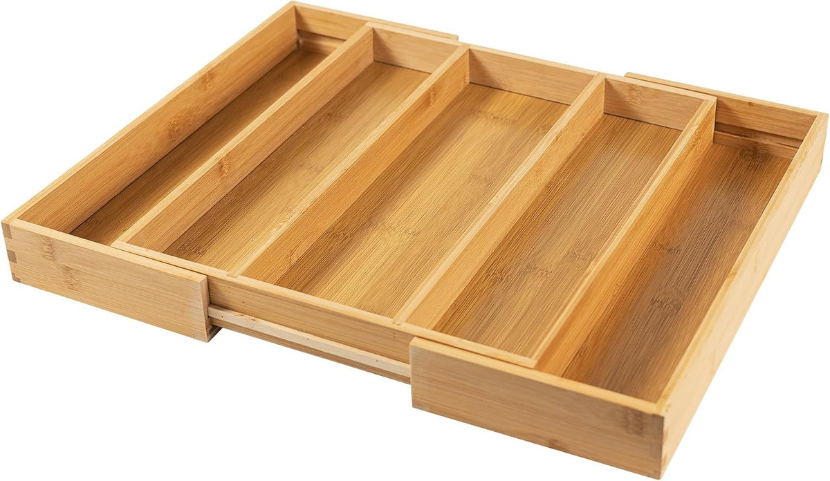 Utoplike Drawer Organizer Kitchen Utensils, Expandable Bamboo Cutlery Tray