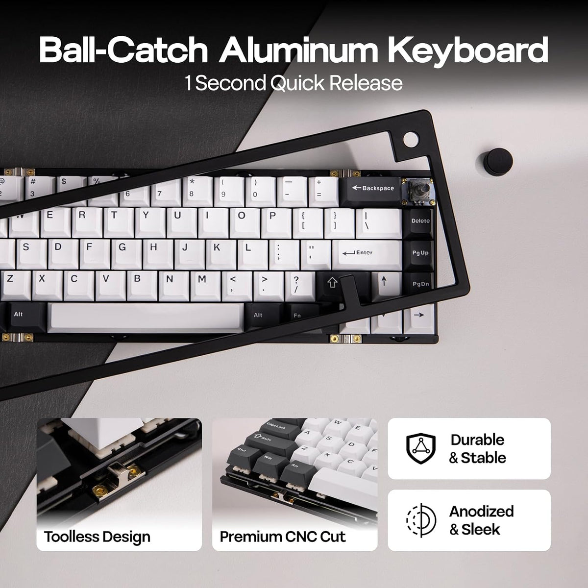 EPOMAKER Galaxy65 Wireless QMK/VIA Mechanical Keyboard, Ball-Catch Anodized A...