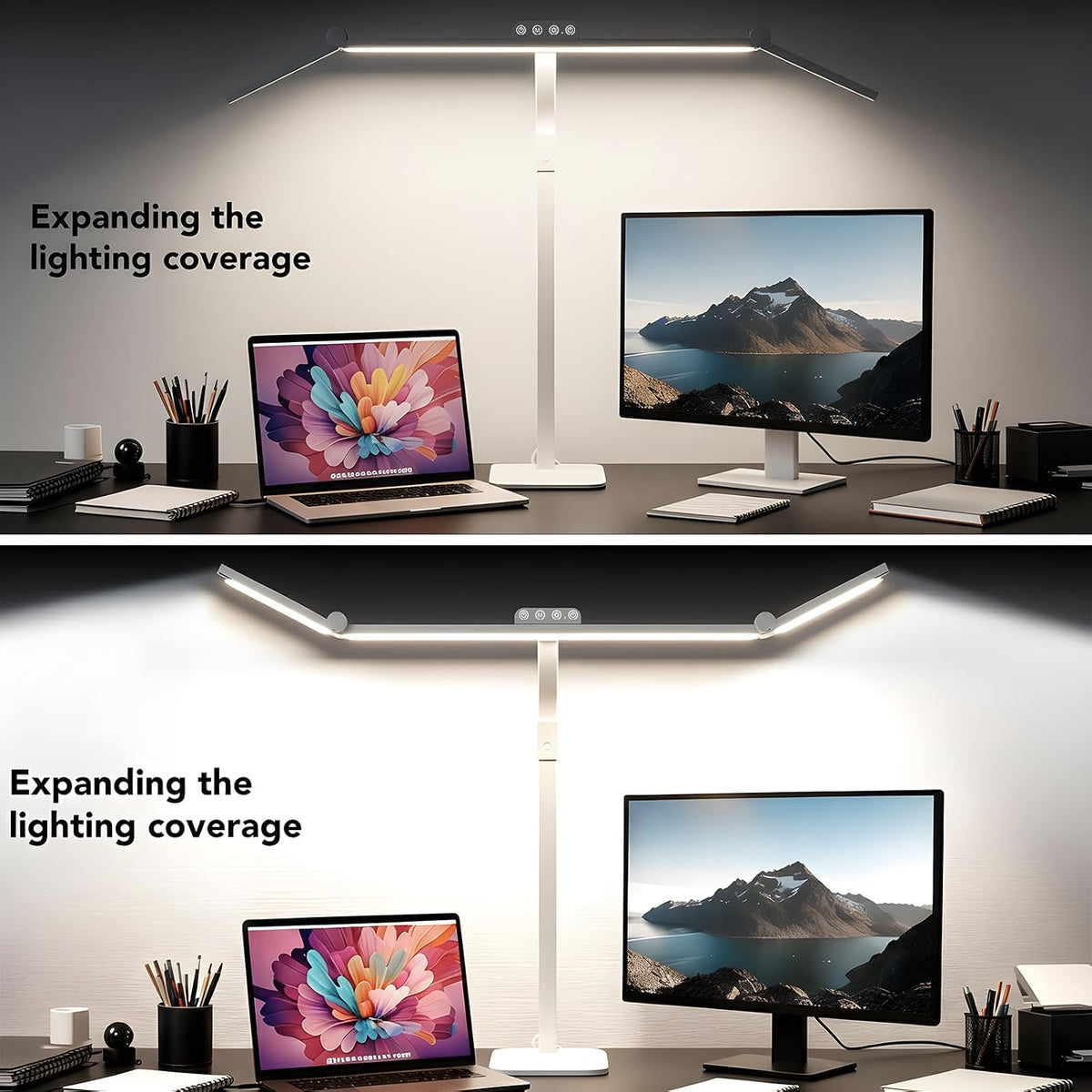 LED Desk Lamp for Home Office with Base, 28.2" Adjustable Gooseneck Swin...