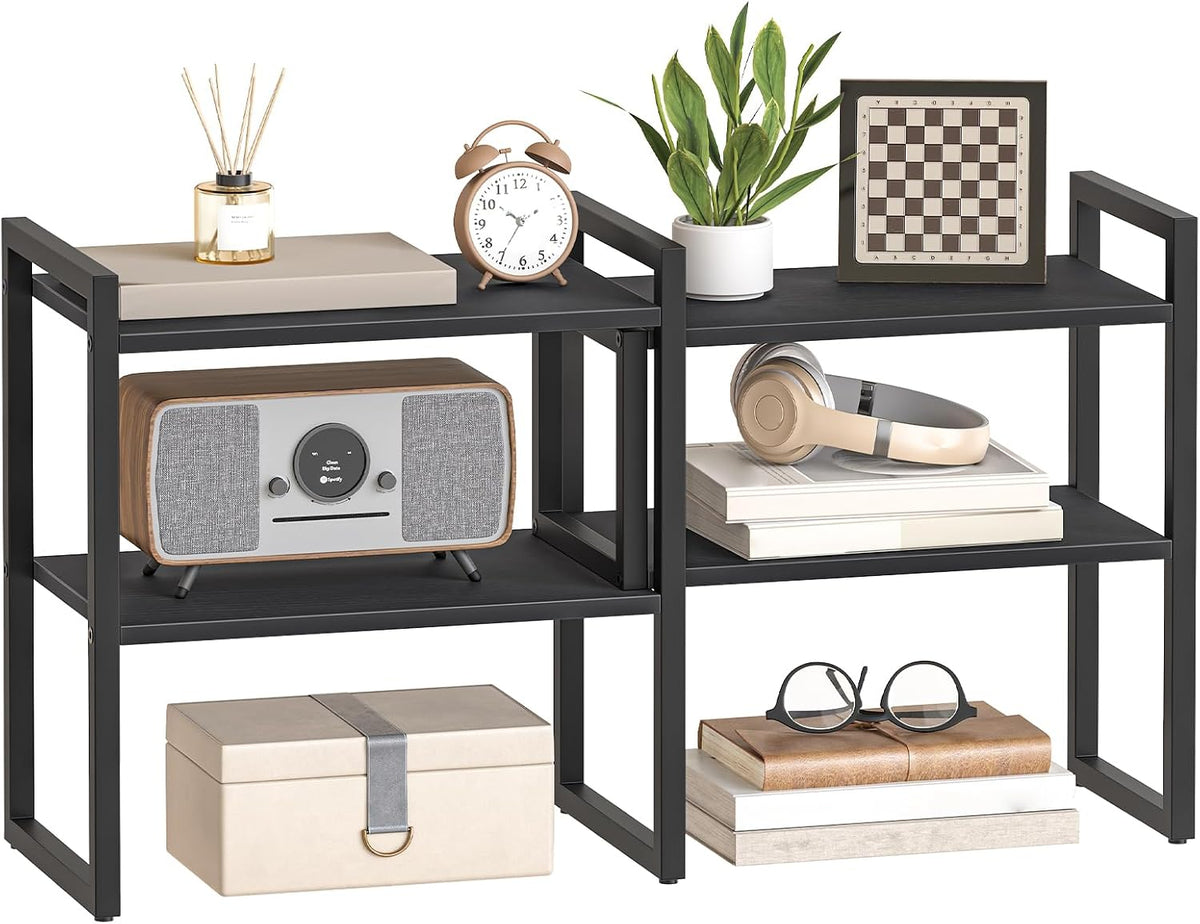 HOOBRO Desk Shelf Organizer,Adjustable Desk top Organizer Shelf, 2-Tier Shelf...