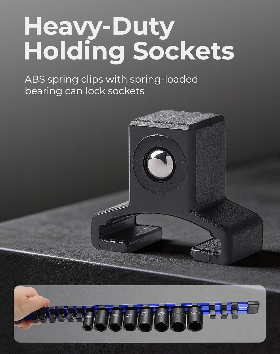 ALOANES 3PC Heavy Duty Aluminum Build Quality Socket Organizer