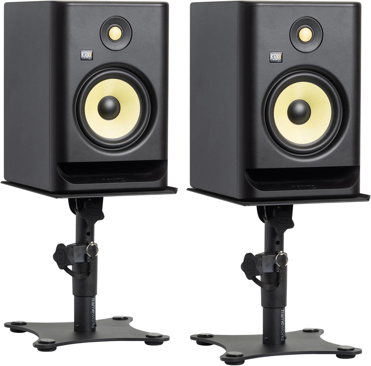 Gator Frameworks Desktop Studio Monitor and Speaker Stands with EVA Foam Padd...