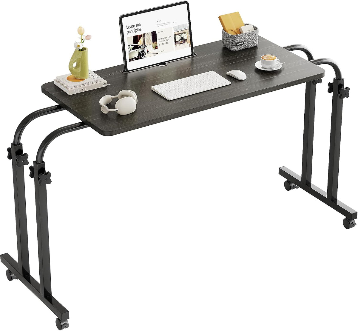 TigerDad Mobile Recliner Desk Overbed Table with Wheels Laptop Stand Tray