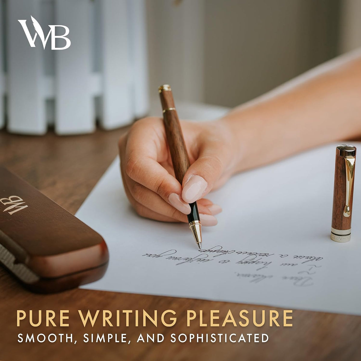 Wordsworth & Black Luxury Refillable Bamboo Wood Rollerball Pen for Writing