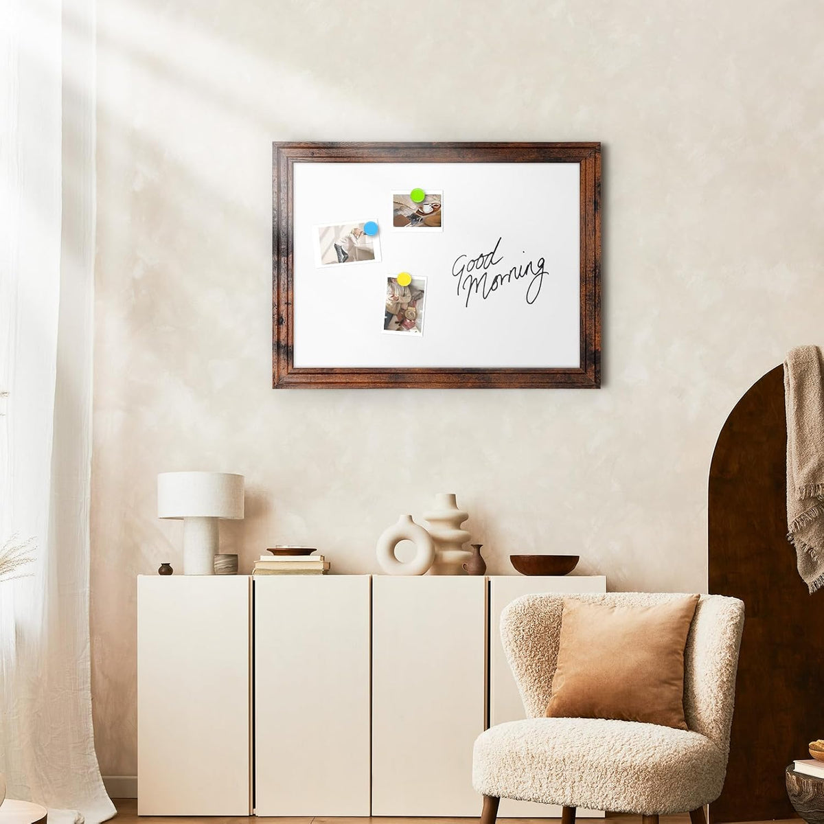 White Board for Wall, 24'' x 18'' Magnetic Dry Erase Board, B...