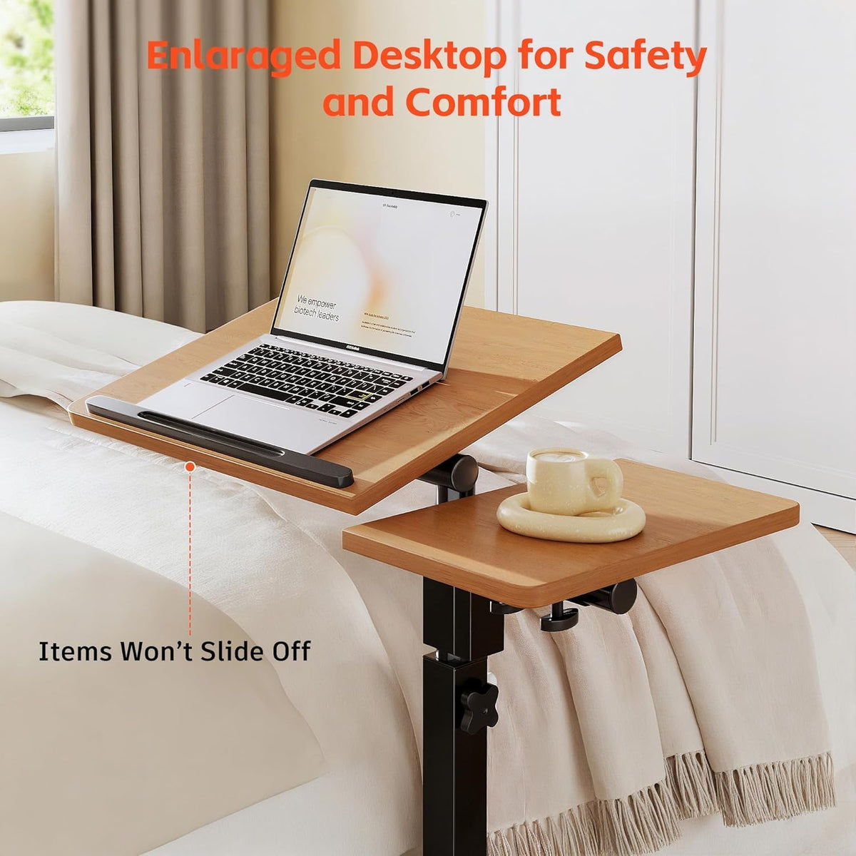 LINGMI Mobile Height Adjustable Laptop Desk with Mouse Pad, Portable Laptop D...