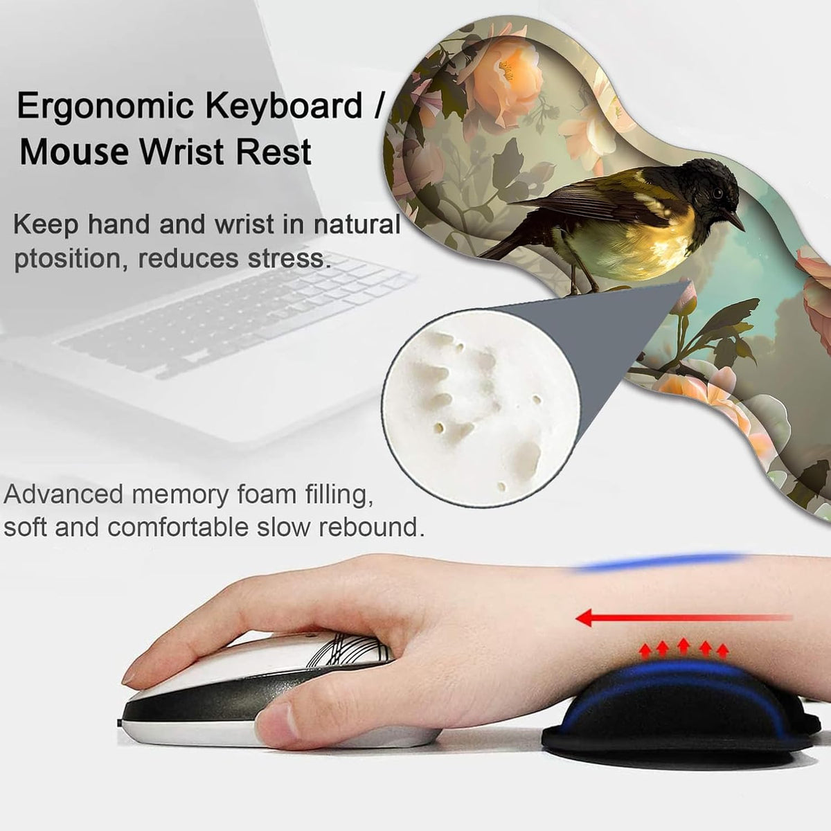 Large Gaming Mouse Pad, Keyboard Wrist Rest Pad + Mouse Wrist Pad + Coaster 4...