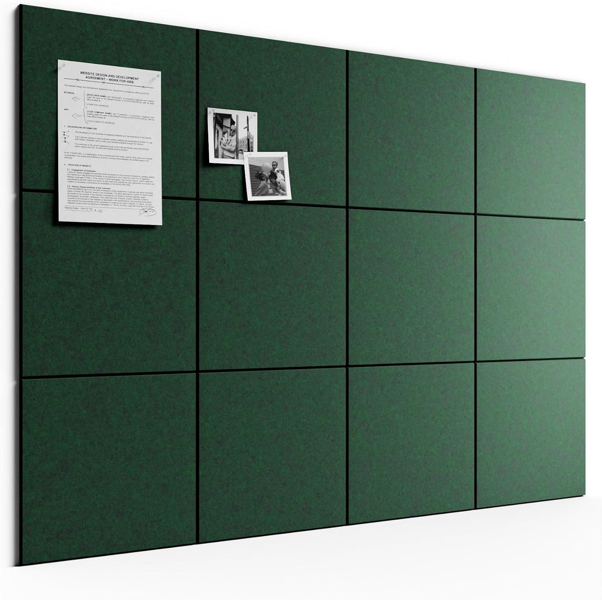 Bumusty 48" x 36" Large Cork Board Alternative, Christmas Green