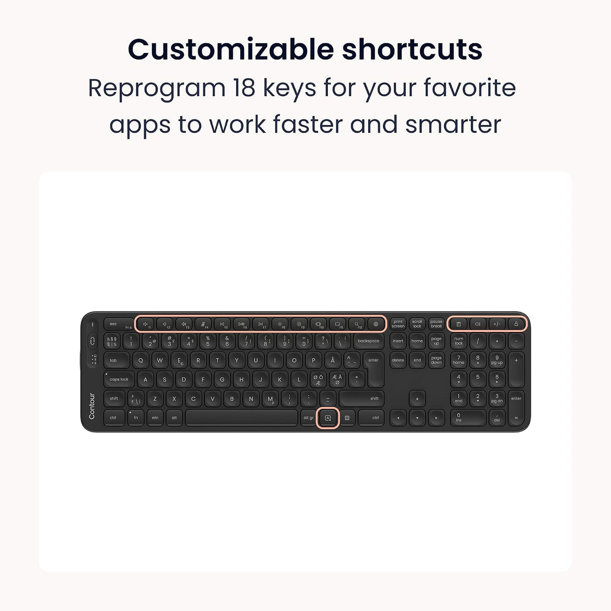 Contour Balance Keyboard: Full-Size Wireless Keyboard with USB Receiver, US L...