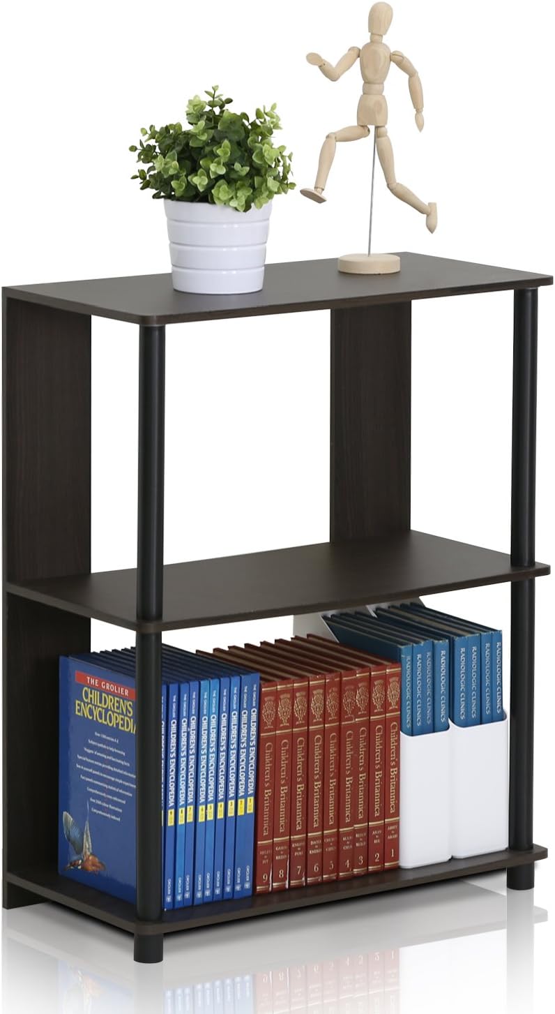 Furinno JAYA Simple Design 3-Tier Bookcase / Bookshelf / Display Rack, Plasti...