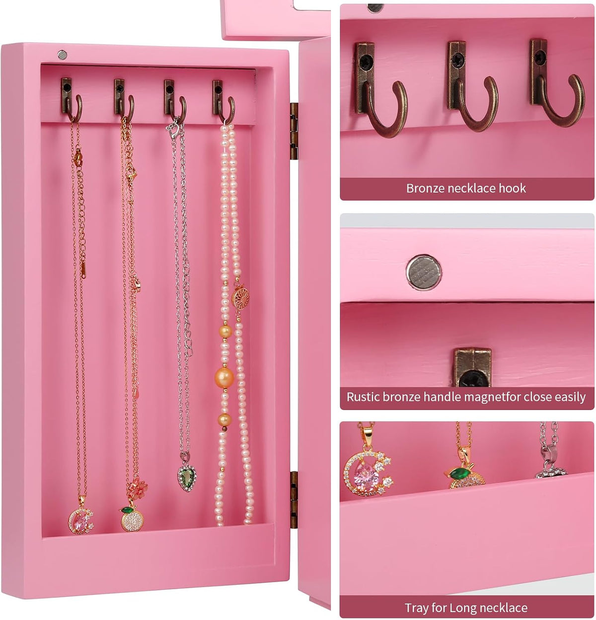 Meangood Jewelry Box Jewelry Organizer, 5-Layer Wooden Jewelry Organizers and...