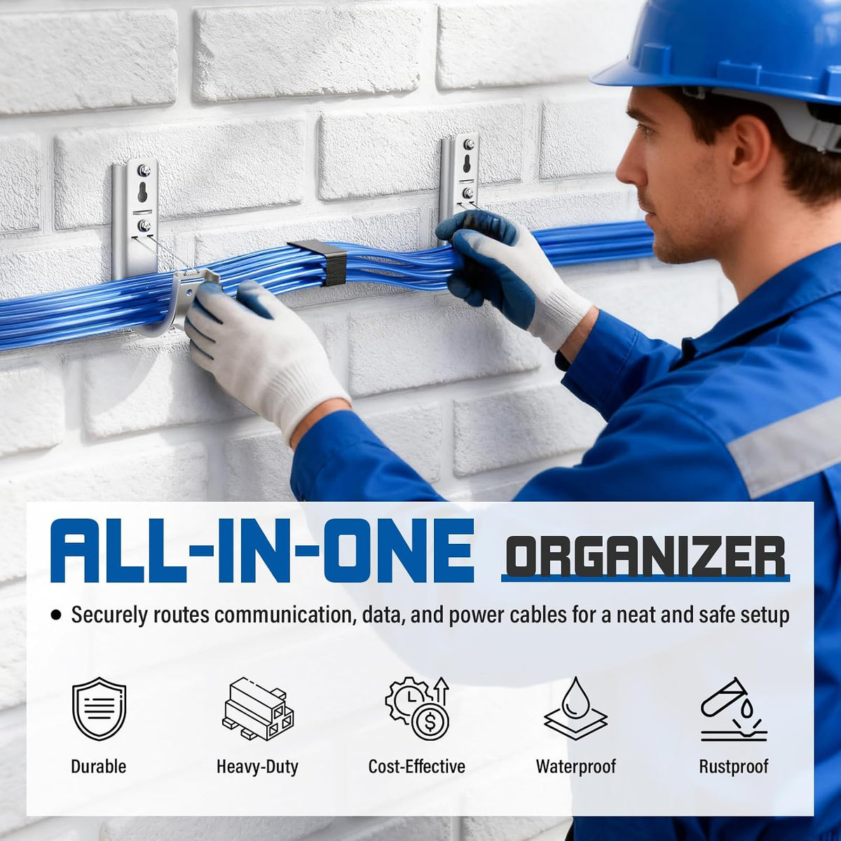 2 Inch Galvanized Steel J-Hooks with Retainer Clips, 100 Pack