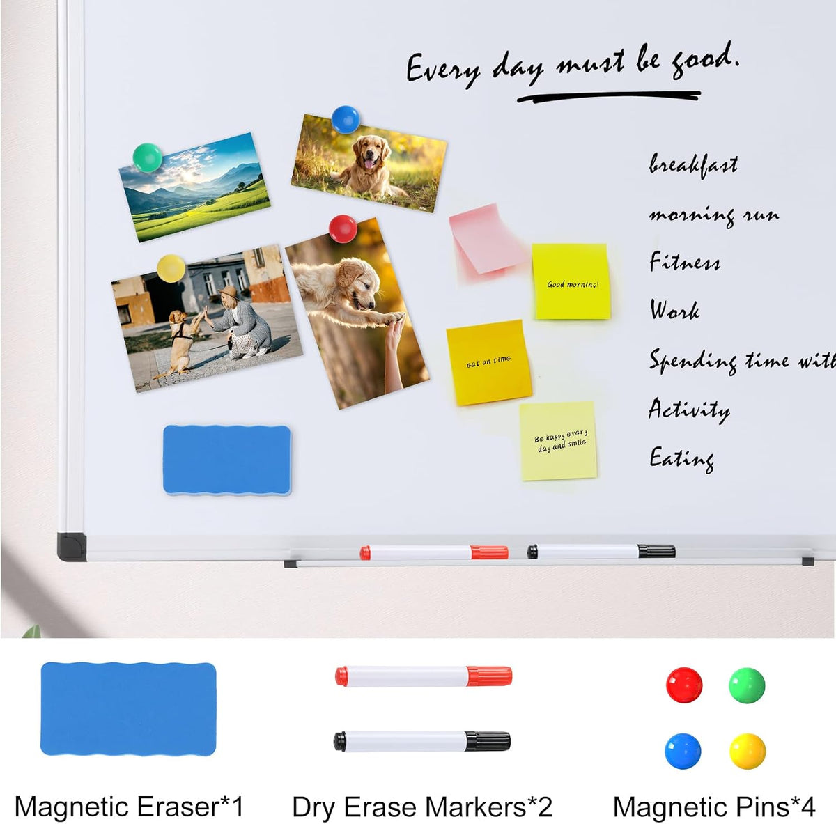 OLIXIS 30" x 40" Magnetic White Board, Dry Erase Board for Wall, Wh...