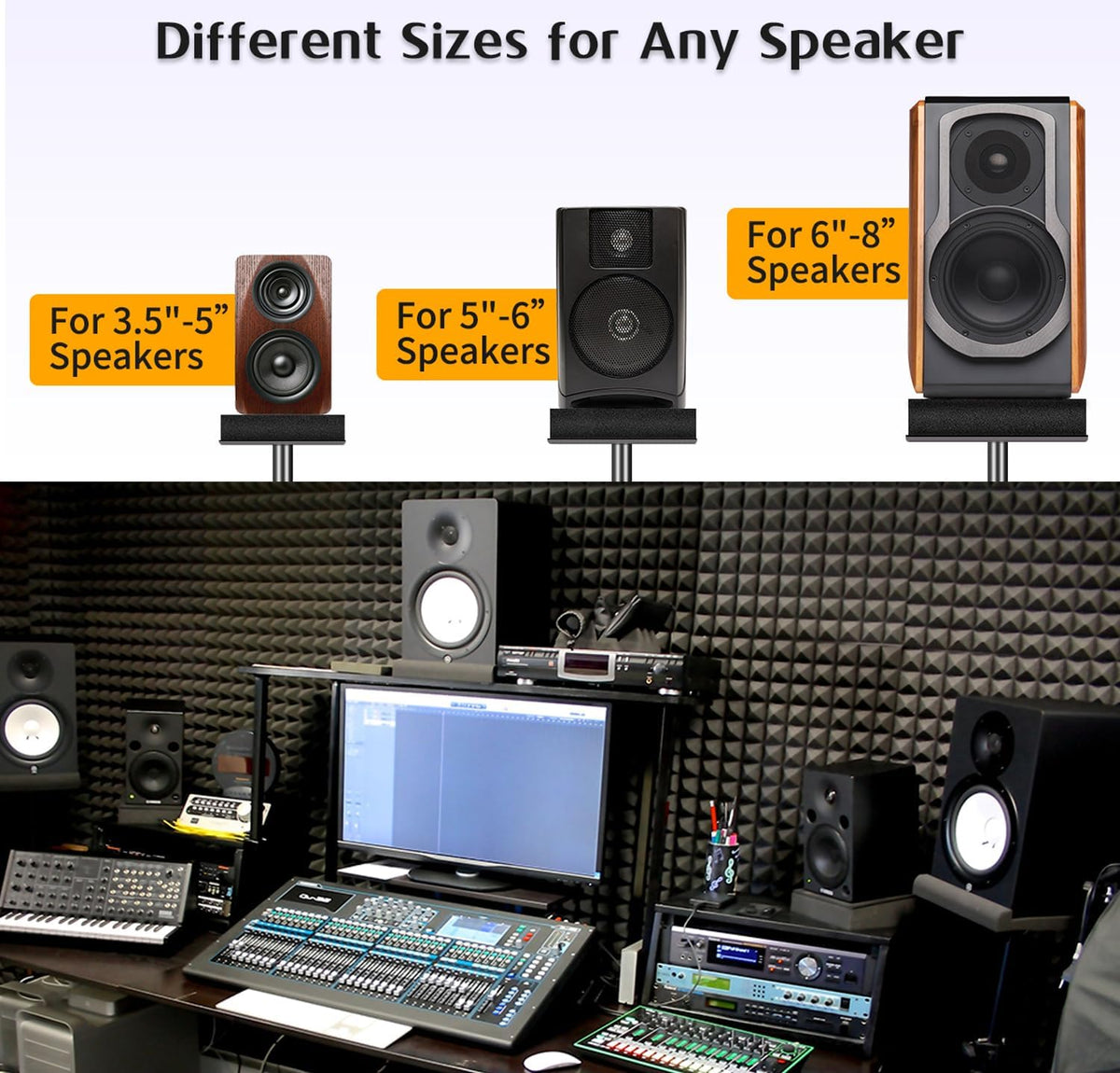 2 Pack Studio Monitor Isolation Pads for Large Speakers Sound Insulation Stud...