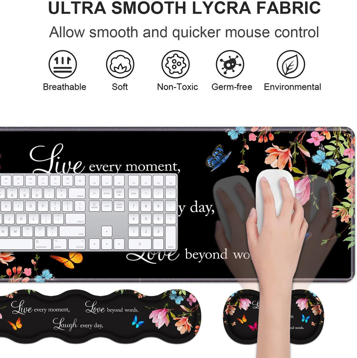 Ergonomic Keyboard Wrist Rest & Mouse Pad Wrist Rest Set,Large XXL Gaming...