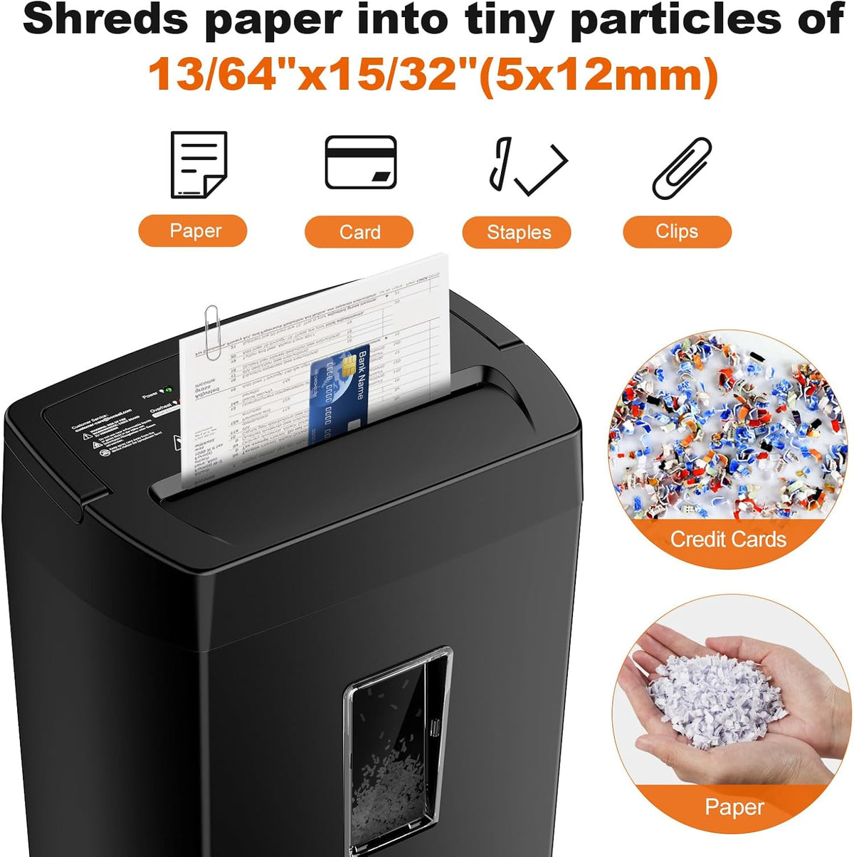Bonsaii Micro Cut Paper Shredder, 12-Sheet, Home Office, 5.5-Gallon bin