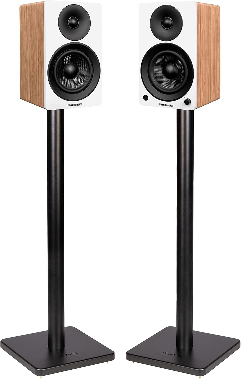Fluance Ai41 Powered 2-Way 2.0 Stereo Bookshelf Speakers with Speaker Stands ...