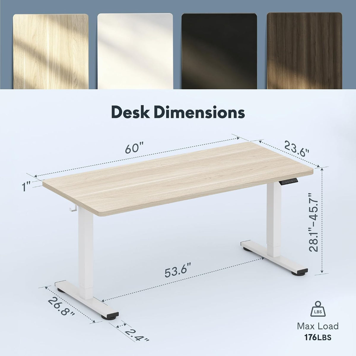 FLEXISPOT Standing Desk with Monitor Riser & Cable Management