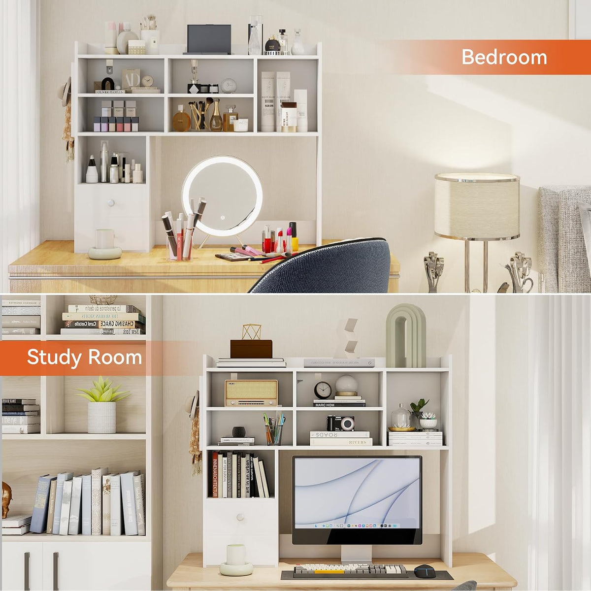 ELECWISH Desktop Bookshelf, Desk Shelf for Computer Desk, 36”, 7 Tier