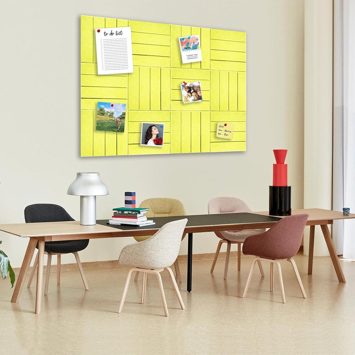 12 Packs Yellow Felt Pin Board, Large 12" Bulletin Board with 30 Push Pi...