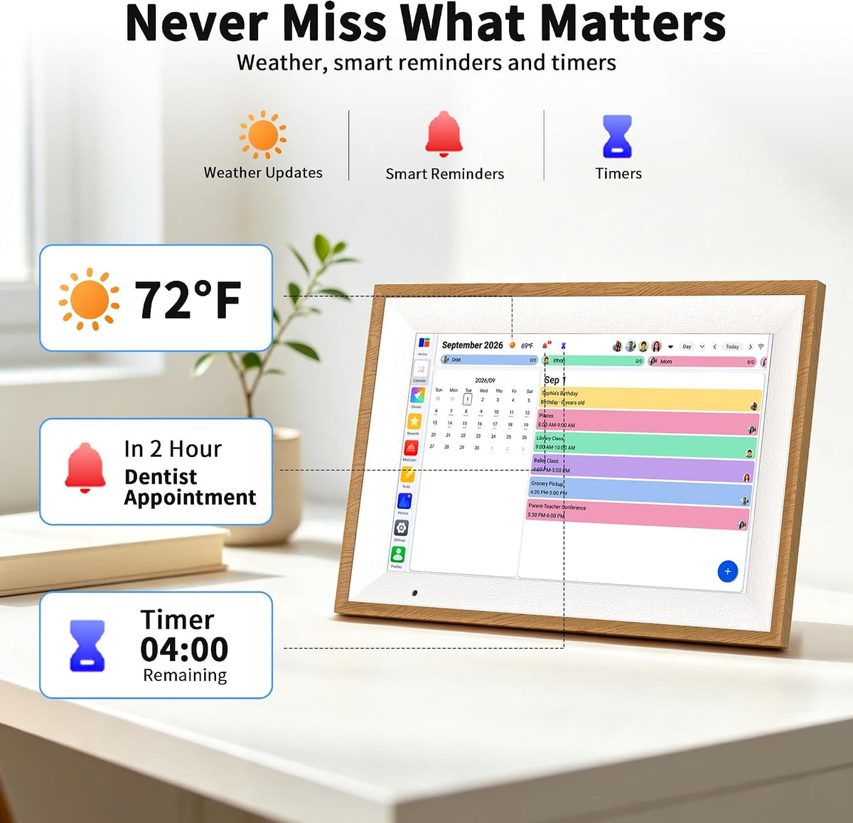 Digital Calendar 10.1" Smart Family Planner Electronic Touch Screen